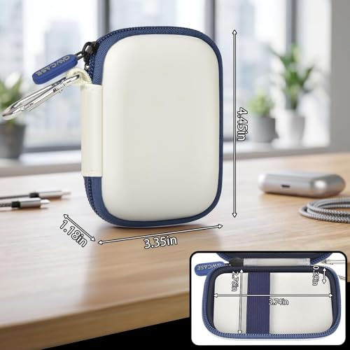 GWCASE Hard Case for Tangem Crypto Wallet, 2-3 Cards, Carabiner, White | EVA Hard Shell with Scratch-proof Lining; Elastic Band; Carabiner for EDC;Dustproof, Dplash-resistant;Box Only - color: White