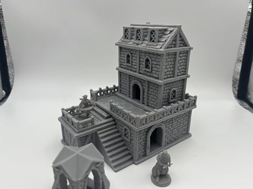 Middle-Ages Buildings Terrain Scenery for 18mm and 28mm Miniature Tabletop Wargames, 3D Printed and Paintable (28mm Scale)