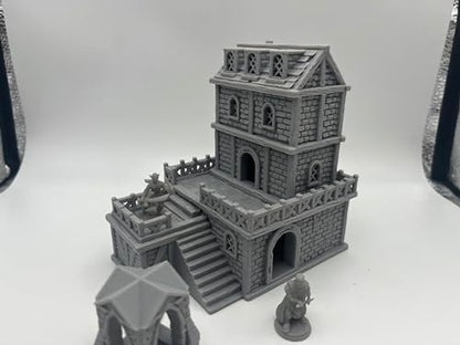 Middle-Ages Buildings Terrain Scenery for 18mm and 28mm Miniature Tabletop Wargames, 3D Printed and Paintable (28mm Scale)