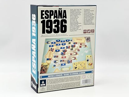 Devir - España 1936 Board Game, Historical War Strategy & Civil War Simulation Game, 2 Player Tactical Wargame for Teens and Adults, Ages 14+, 180 Playtime, (English/Spanish Version)