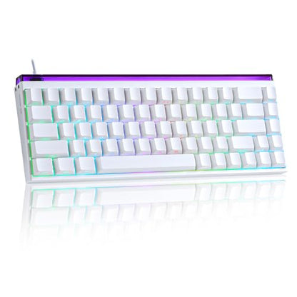 Mad Nano68 Rapid Trigger Custom Mechanical Keyboard with Hall Effect Magnetic Switch,8K Hz Polling Rate,Side-Printed PBT Keycaps, RGB Backlit 60% QMK Wired Keyboard for Mac/Win - color: White