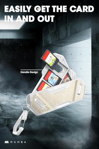 Mumba 12 Switch Game Card Case for Nintendo Switch Game Cards, Portable and Exquisite Protective Hard Shell with 4 Layer Rotatable Holder for Nintendo Switch 2/Switch/Switch OLED/Lite(White/Gold) - color: 화이트/골드