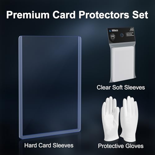 200 Card Sleeves Hard Plastic, 3"X4" Baseball Card Protector, Premium Trading Card Holder for Sports and Game Cards (100 Hard Sleeves + 100 Soft Sleeves) - size: 100 Hard Sleeves+100 Soft Sleeves