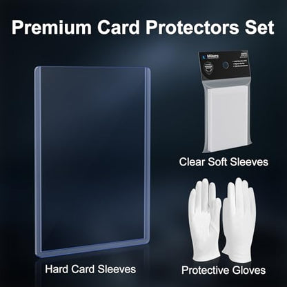 200 Card Sleeves Hard Plastic, 3"X4" Baseball Card Protector, Premium Trading Card Holder for Sports and Game Cards (100 Hard Sleeves + 100 Soft Sleeves) - size: 100 Hard Sleeves+100 Soft Sleeves