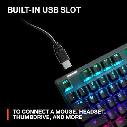 SteelSeries Apex Pro HyperMagnetic Gaming Keyboard — Adjustable Actuation — OLED Screen — RGB – USB Passthrough - size: Pro Full Size, style: Gen 2 Wired