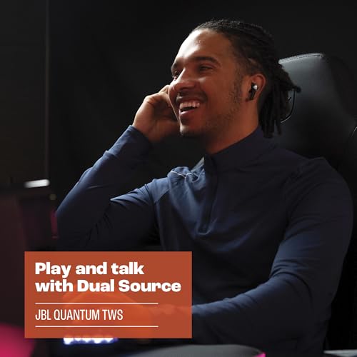 JBL Quantum TWS - Cancelling Gaming Earbuds - Black | JBL QuantumSURROUND, Low latency wireless connection, Fast Pair and JBL Dual Source, Be heard with beamforming microphones - style: JBL Quantum TWS