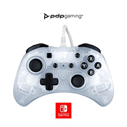 PDP Rock Candy Enhanced Wired Nintendo Switch Pro Controller, Switch Lite/OLED Compatible, Compact Durable Ergonomic Non-Slip Joystick (Frost White) - color: Frost White