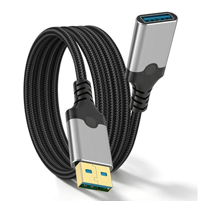 USB Extension Cable 6.6FT, USB Extender High-Speed Data Transfer | USB 3.0 Type A Male to Female Extender Cables Compatible with Gamepad, Printer, Webcam, USB Keyboard, Flash Drive, Hard Drive - size: 6.6FT