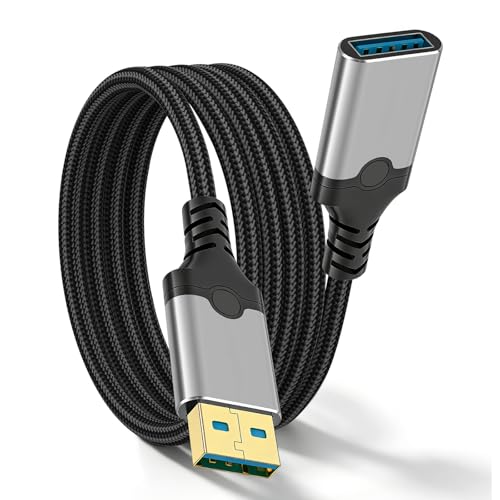 USB Extension Cable 6.6FT, USB Extender High-Speed Data Transfer | USB 3.0 Type A Male to Female Extender Cables Compatible with Gamepad, Printer, Webcam, USB Keyboard, Flash Drive, Hard Drive - size: 6.6FT
