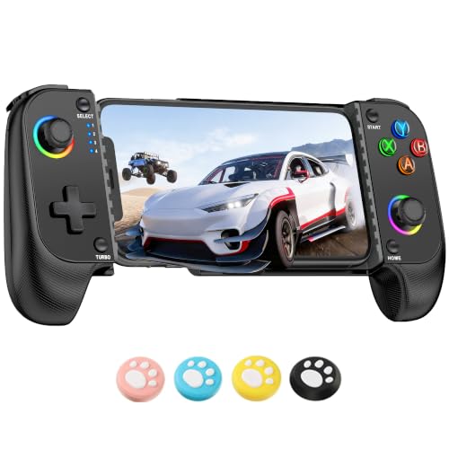 AXYBCOOL Mobile Wireless Phone Controller for iphone/Android with Hall Joystick, Mobile Game Controller with Phone Case Support