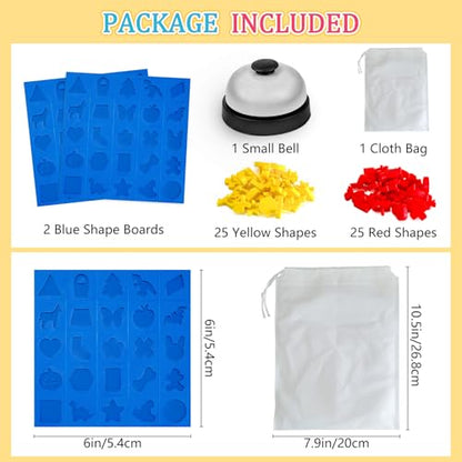 Shape Matching Board Game for Kids 5+ Sorting Shapes and Pieces Puzzle Toy Solo or 2-Player Duel Mode Preschool Games Gifts for Classroom Birthday Back to School Halloween Thanksgiving Christmas