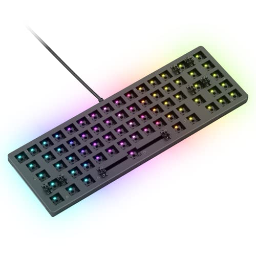 GLORIOUS Gaming GMMK 2 Compact 65% Barebones (Frame Only) - Mechanical Gaming Keyboard Frame, Compact TKL Size (65%), Aluminium, Customisable, Per Key RGB, American QWERTY Layout - Black - color: Black, size: Barebone Compact (65%)