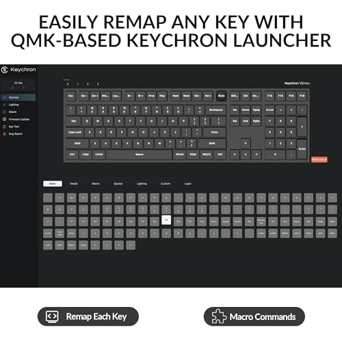 Keychron V6 Max Wireless Custom Mechanical Keyboard, 2.4 GHz Bluetooth QMK Full-Size Layout RGB with Hot-swappable Gateron Red Switch Compatible with Mac Windows Linux - color: Hot-swap Gateron Jupiter Red Switch