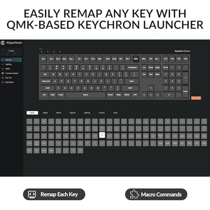 Keychron V6 Max Wireless Custom Mechanical Keyboard, 2.4 GHz Bluetooth QMK Full-Size Layout RGB with Hot-swappable Gateron Red Switch Compatible with Mac Windows Linux - color: Hot-swap Gateron Jupiter Red Switch