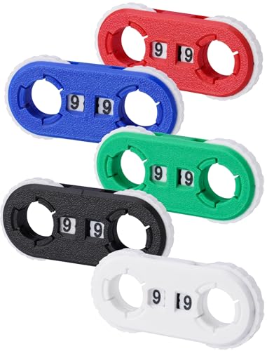 5 Pcs MTG Life Counter, 3D Printed Health Tracker Spinner for RPG | Double Digits Wheel for D&D, CCG, TCG Card Games, Portable Clear Display with Box - color: Bright Colors
