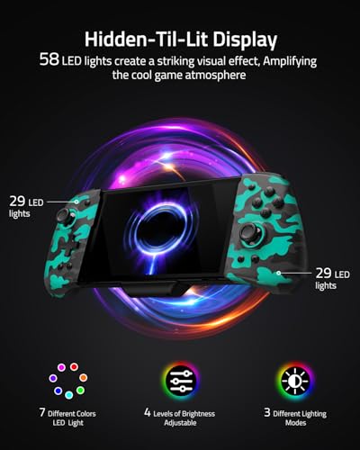 FUNLAB Switch Handheld Controller for Nintendo/OLED Joycons Customizable Switch Controller, Luminous Ergonomic Controls Camo, Switch Joypad Replacement with Adjustable Color, Turbo, Mapping - color: Camo Black