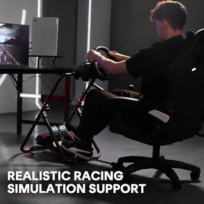 Racing Wheel Stand, Foldable Adjustable Steering Wheel Stand for Logitech G29 G920 G923 G27 G25, Thrustmaster T248X T248 T300RS T150 458 TX, Compatible with PS4 PS5 PC