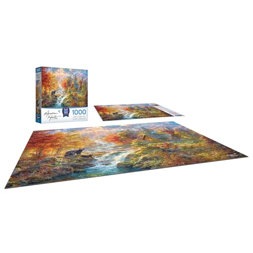 RoseArt - Abraham Hunter - Autumn at Rainbow Falls - 1000 Piece Jigsaw Puzzle for Adults - style: Autumn at Rainbow Falls