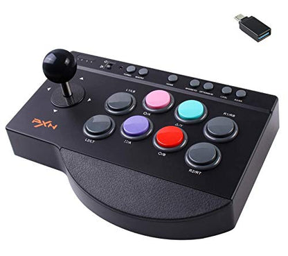PXN Arcade Fight Stick Joystick for PC Switch Nintendo,Xbox Series X|S, PC,PS4,PS3,Xbox One,Android TV Box,Windows,with USB Port,Turbo & Macro Functions Arcade Controllers