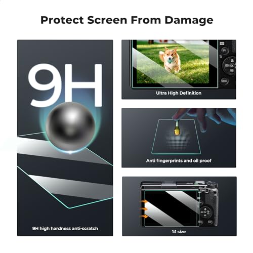K&F CONCEPT 3pcs Screen Protector Compatible with Sony ZV-E1/A7 IV/A6700/A7CII Camera & Hot Shoe Cover, Ultra Clear Tempered Glass Screen Protector, Anti Scratch Bubble Free Ultra Resistant - size: ZV-E1/A6700/A7 IV/A7CII