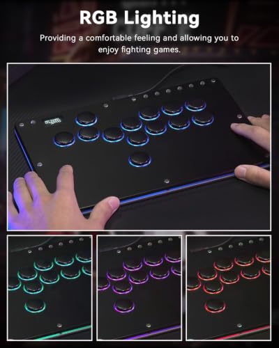 Sehawei Haute42 Arcade Stick 13Keys All-Button Gamerfinger for PC/Ps3/Ps4/Switch/Steam Game Keyboard-Supports Hot Swap & SOCD (Black) - color: Black