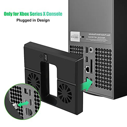 Linkstyle Cooling Fan for Xbox Series X, USB Powered Vertical Cooling Stand Cooling System with Dual Fans and 1 USB Port - color: Black