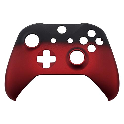 eXtremeRate Shadow Red Faceplate Cover for Xbox One Wireless Controller Model 1708, Soft Touch Front Housing Shell Case for Xbox One S/X Controller - color: Shadow Red