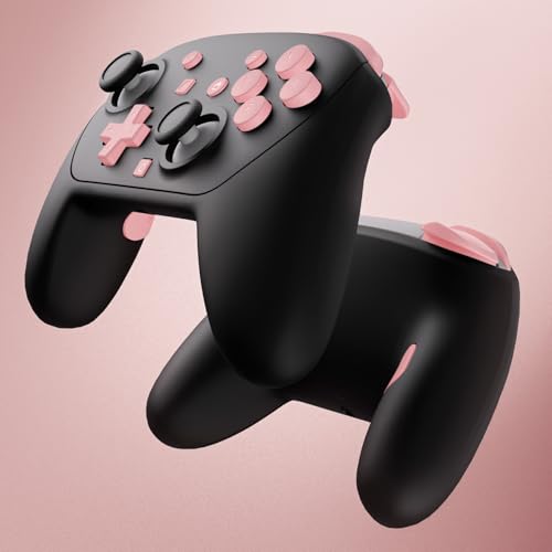 eXtremeRate DIY Replacement Full Set Buttons for Nintendo Switch 2 Pro Controller, Puffy Pink Custom ABXY Dpad + - Home Capture Power L R ZR ZL Triggers Sync GL GR Buttons for Switch 2 Pro Controller - color: Puffy Pink