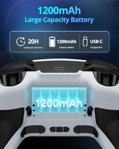 Multi-Platform Wireless Controller, PC Gaming Controller with 2.4G Adpater/Hall Joysticks/Hall Triggers/1200 mAh Battery/4 Programmable Buttons/RGB Lighting, Compatible with PC Windows 7/8.1/10/11, Switch/OLED/Lite, iOS, Android, Steam-White - color: Whit