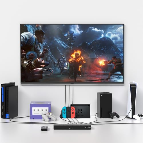Y.D.F 7 Port HDMI Switch, 4k@60Hz HDMI Switcher 7 in 1 Out HDCP 2.0 Manual HDMI 2.0 Hub Support 3D Compatible with Nintendo Switch/OLED/Xbox/ PS5/4 Blu-Ray Player Fire Stick Roku Apple TV Chromeca - size: HDMI Switch 7 Port 4K New Version