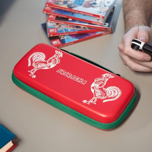 Hyperkin Edition Limited Sriracha EVA Hard Shell Console, Travel Carrying Case – Officially Licensed - For Nintendo Switch® OLED Model/Nintendo Switch Lite®/Nintendo Switch® (Twin Roosters)