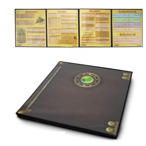 Deluxe Masters Tome Green Customizable 4 Panel Screen - Includes Bonus Inserts!