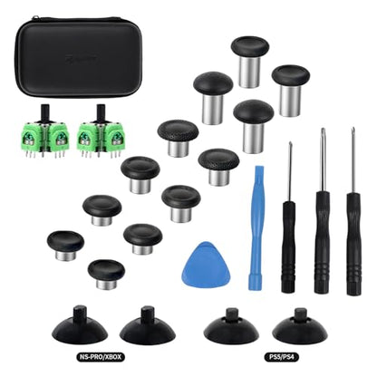 RALAN Replacement Interchangeable Thumbsticks Joysticks Repair Kit for Xbox One, Xbox Series X/S, PS4/PS5/NS Pro Controllers, 3 Height Plastic Base, 5 Grip Designs (PS5/Switch PRO) - color: PS5/Switch PRO
