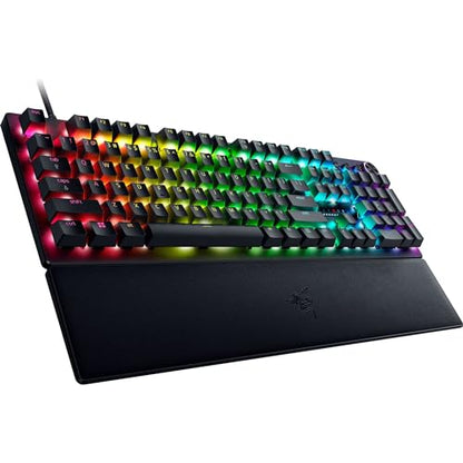 Razer Huntsman V3 Pro Esports Gaming Keyboard: Analog Optical Switches - Razer Snap Tap - Rapid Trigger - Adjustable Actuation - Media Keys & Dial - Doubleshot PBT Keycaps - Wrist Rest - Black - color: Black, size: Full Size, style: 1000 Hz Polling