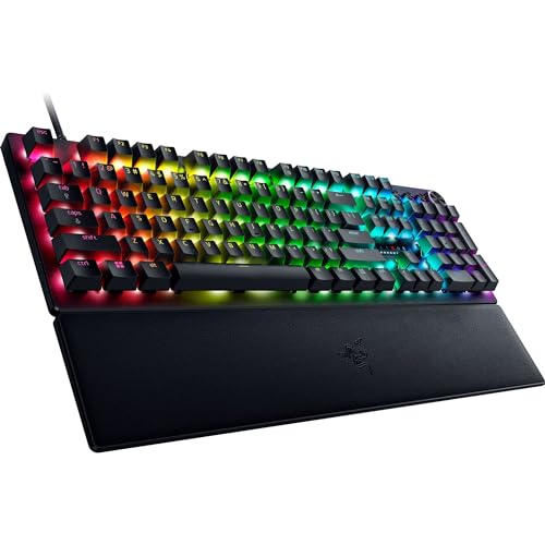 Razer Huntsman V3 Pro Esports Gaming Keyboard, Black | Analog Optical Switches, Snap Tap, Rapid Trigger, Adjustable Actuation, Media Keys & Dial, Doubleshot PBT Keycaps, Wrist Rest - color: Black, size: Full Size, style: 1000 Hz Polling