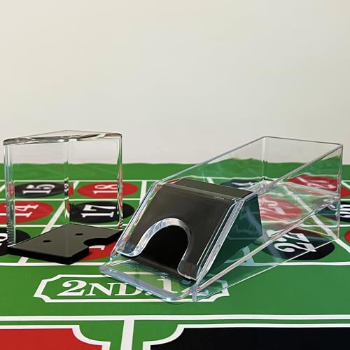 SEETOOOGAMES Blackjack Shoe Discard Tray - Poker Cards Dealing Shoe with Discard Holder - Clear Acrylic Card Dispenser Casino Blackjack Game Accessories - style: 4 DECK