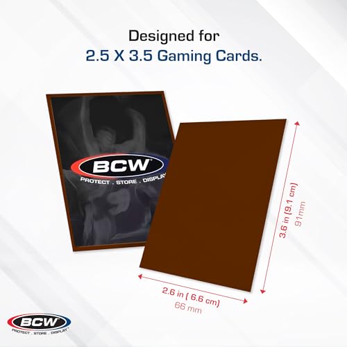 BCW Deck Guard Double Matte Card Sleeves – 500 Count (10 Packs of 50) – Acid-Free, No PVC – Fits 2.5" x 3.5" Game Cards – Archival Safe Card Protection – Brown - color: Brown