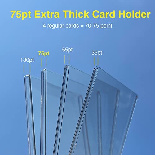 75pt Top Loaders for Cards, 3x4 Extra Thick Holder with Protective Film, Toploader Card Protectors Hard Plastic, 25-Count - size: 75pt extra thick holder
