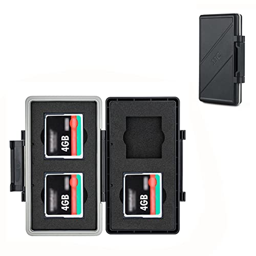 4 Slots CF Card Holder, Water-Resistance Anti-Shock Compact Flash Card Case Storage for Canon 400D 350D 50D 40D 30D 7D Mark II 7D 5DS R 5D Mark IV III II 1D Mark II Nikon D810 D800 - color: Black, size: For 4x CF
