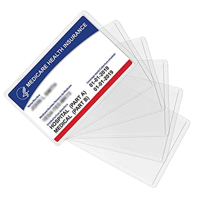 Sooez 10 Pcs New Medicare Card Holder Protector Sleeves, 12Mil Card Sleeves | PVC Clear Soft Social Security Card Protector, Waterproof Medicare Card Protector for New Medicare, Credit, Business Card