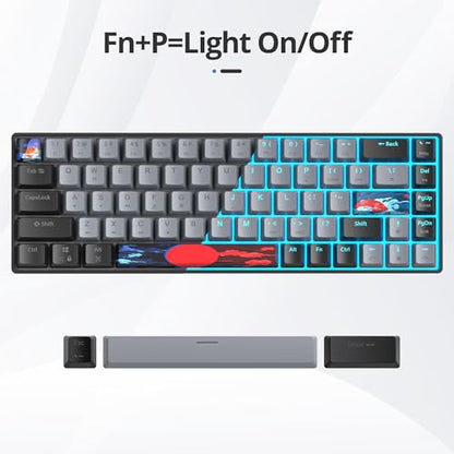 surmen 60% Wired Mechanical Gaming Keyboard, 68 Keys Backlit Ultra-Compact Mini Office Keyboard 60 Percent with Linear Red Switch for PC/Mac Gamer, Typist (68 Dolch) - color: 68 Dolch