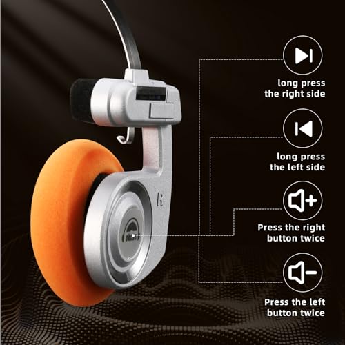 okcsc Classic Retro Headphones, Retro Style, BT Wireless On-Ear Headsets, Ultra Lightweight Retro Headsts/40mm Class Composite Film/80s 90s Design/BT 5.3 & Wired Two Connection Modes, BT/Silver - color: Silver, size: Bluetooth