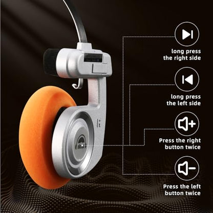 okcsc Classic Retro Headphones, Retro Style, BT Wireless On-Ear Headsets, Ultra Lightweight Retro Headsts/40mm Class Composite Film/80s 90s Design/BT 5.3 & Wired Two Connection Modes, BT/Silver - color: Silver, size: Bluetooth
