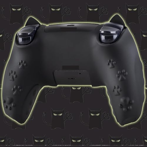 Silicone Skin Cover Sticker x 1 & Extender Grips x 2 for PS5 Controller Cats Black - color: 1