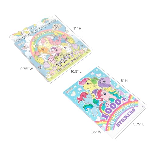 Fashion Angels My Little Pony Sticker & Activity Bundle, Includes Make A Scene Pretty Pony Portfolio & 1000+ Sticker Book, Arts & Crafts Kits for Kids