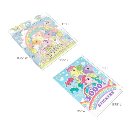Fashion Angels My Little Pony Sticker & Activity Bundle, Includes Make A Scene Pretty Pony Portfolio & 1000+ Sticker Book, Arts & Crafts Kits for Kids
