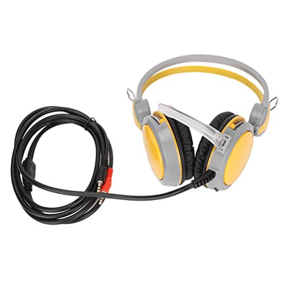 Gaming Headset with Noise Cancelling Features Ergonomic Wired Game Headphone for PC and Skype 40mm Drivers (Yellow) - color: Yellow