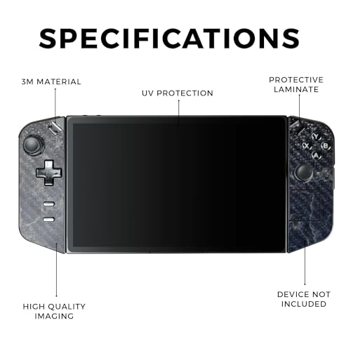 Carbon Fiber Gaming Skin Compatible with Lenovo Legion Go - Dark Shimmer Marble - Premium 3M Vinyl Protective Wrap Decal Cover - Easy to Apply | Crafted in The USA by MightySkins - color: Dark Shimmer Marble, style: Carbon Fiber Textured Finish