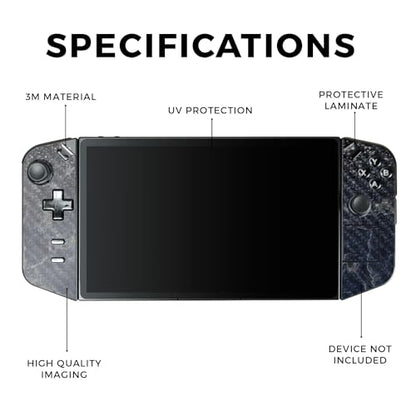 Carbon Fiber Gaming Skin Compatible with Lenovo Legion Go - Dark Shimmer Marble - Premium 3M Vinyl Protective Wrap Decal Cover - Easy to Apply | Crafted in The USA by MightySkins - color: Dark Shimmer Marble, style: Carbon Fiber Textured Finish