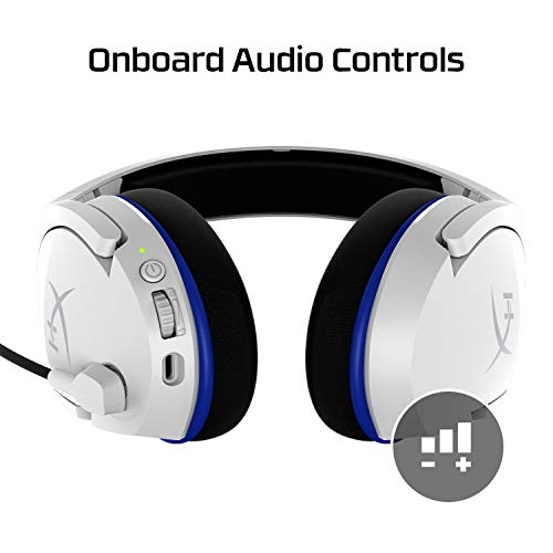 HyperX HHSS1C-KB-WT/G Cloud Stinger Core – Wireless Gaming Headset, for PS4, PS5, PC, Lightweight, Durable Steel Sliders, Noise-Cancelling Microphone - White